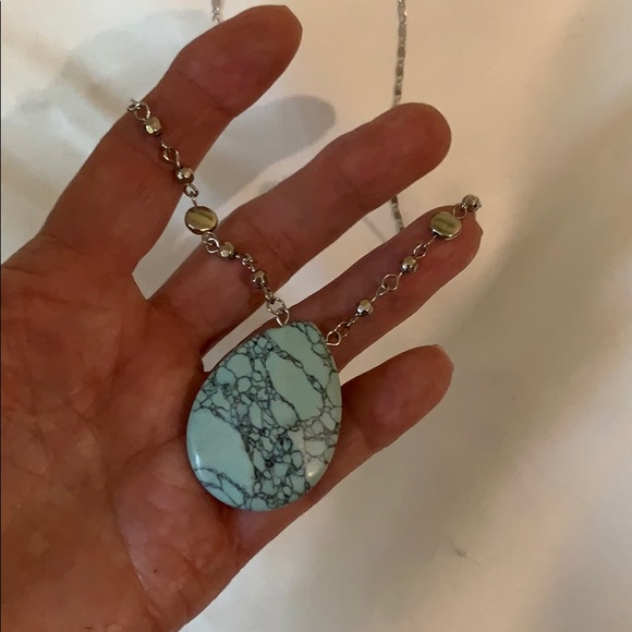 Mint Colored Jade Marble Stone 18”-22” Necklace - Picture 5 of 5